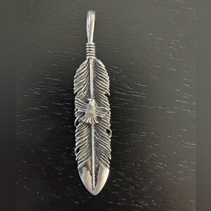 Sterling Silver feather bird pendant
